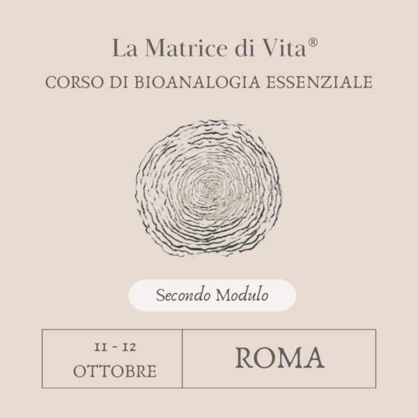CORSO SULLA MATRICE DI VITA - SECONDO MODULO - ROMA - 11/12 OTTOBRE