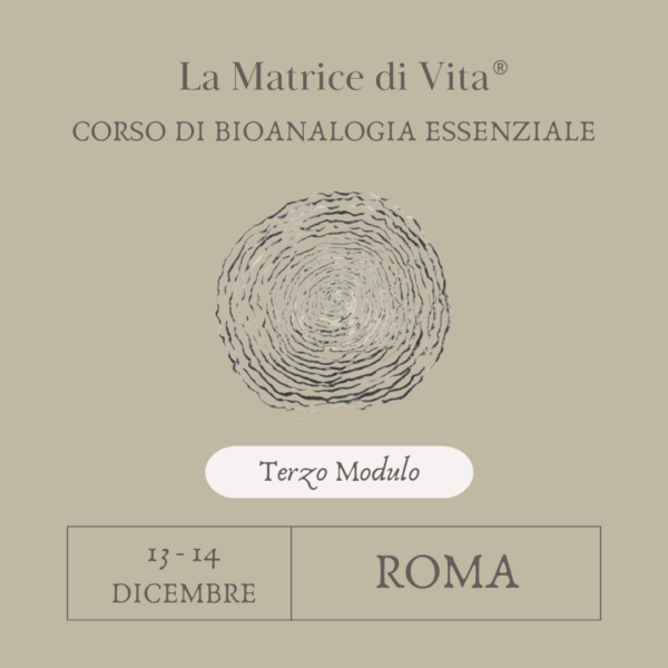 CORSO SULLA MATRICE DI VITA - TERZO MODULO - ROMA - 13/14 DICEMBRE