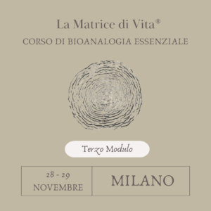 CORSO SULLA MATRICE DI VITA - TERZO MODULO - MILANO -  28/29 NOVEMBRE